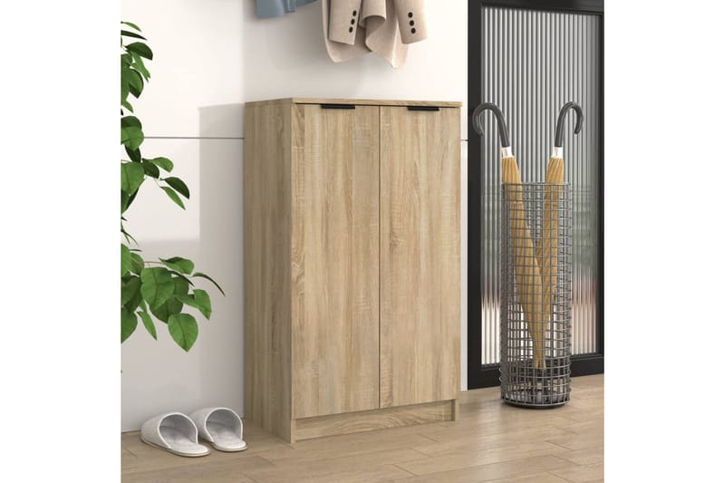 beBasic Kenkäkaappi Sonoma-tammi 59x35x100 cm tekninen puu - Ruskea - Säilytys - Kenkäsäilytys - Kenkäkaappi