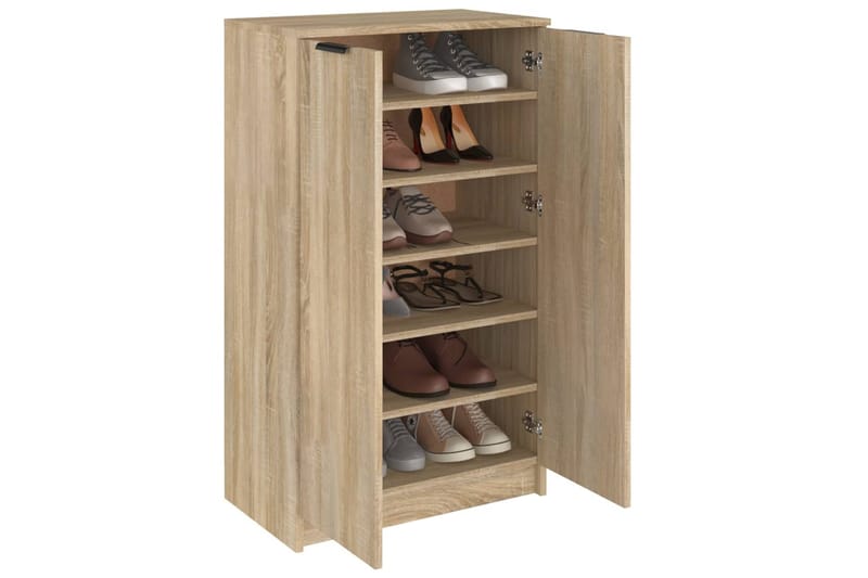 beBasic Kenkäkaappi Sonoma-tammi 59x35x100 cm tekninen puu - Ruskea - Säilytys - Kenkäsäilytys - Kenkäkaappi