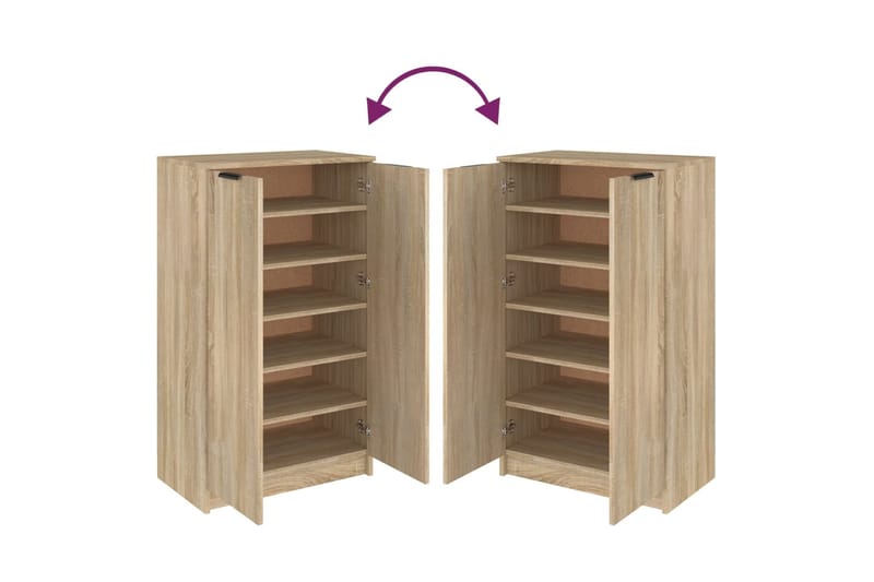 beBasic Kenkäkaappi Sonoma-tammi 59x35x100 cm tekninen puu - Ruskea - Säilytys - Kenkäsäilytys - Kenkäkaappi