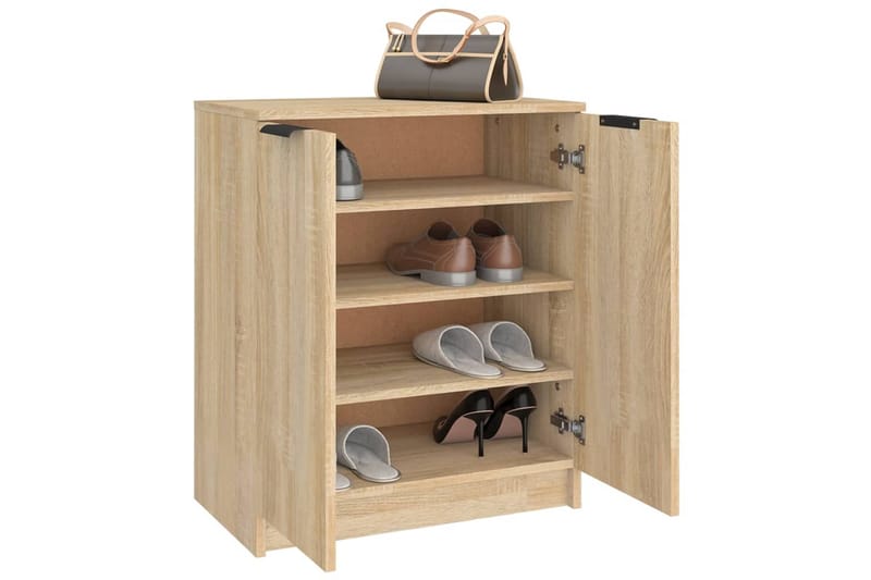 beBasic Kenkäkaappi Sonoma-tammi 59x35x70 cm tekninen puu - Ruskea - Säilytys - Kenkäsäilytys - Kenkäkaappi