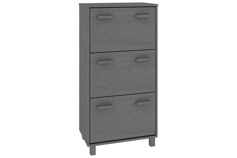 beBasic Kenkäkaappi tummanharmaa 59,5x35x117 cm täysi mänty - Harmaa - Säilytys - Kenkäsäilytys - Kenkäkaappi