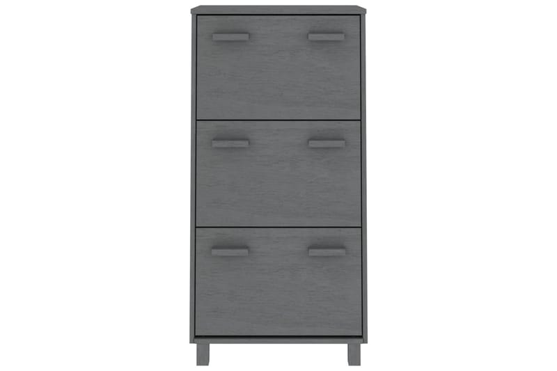 beBasic Kenkäkaappi tummanharmaa 59,5x35x117 cm täysi mänty - Harmaa - Säilytys - Kenkäsäilytys - Kenkäkaappi