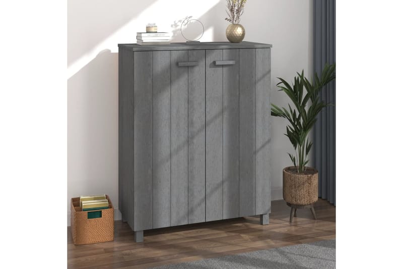 beBasic Kenkäkaappi tummanharmaa 85x40x108 cm täysi mänty - Harmaa - Säilytys - Kenkäsäilytys - Kenkäkaappi