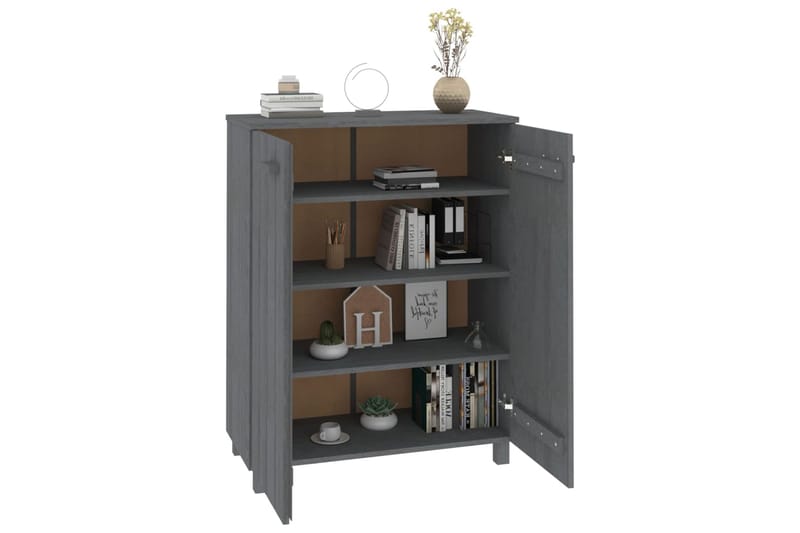 beBasic Kenkäkaappi tummanharmaa 85x40x108 cm täysi mänty - Harmaa - Säilytys - Kenkäsäilytys - Kenkäkaappi