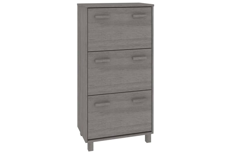 beBasic Kenkäkaappi vaaleanharmaa 59,5x35x117 cm täysi mänty - Harmaa - Säilytys - Kenkäsäilytys - Kenkäkaappi