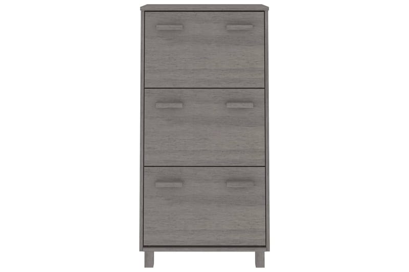 beBasic Kenkäkaappi vaaleanharmaa 59,5x35x117 cm täysi mänty - Harmaa - Säilytys - Kenkäsäilytys - Kenkäkaappi