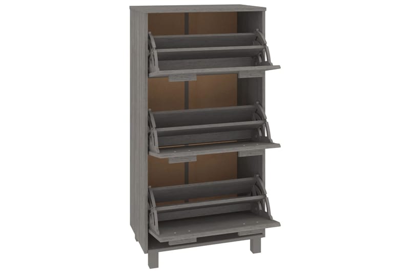 beBasic Kenkäkaappi vaaleanharmaa 59,5x35x117 cm täysi mänty - Harmaa - Säilytys - Kenkäsäilytys - Kenkäkaappi