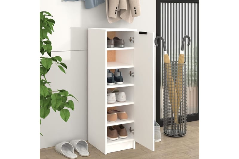 beBasic Kenkäkaappi valkoinen 30x35x100 cm tekninen puu - Valkoinen - Säilytys - Kenkäsäilytys - Kenkäkaappi