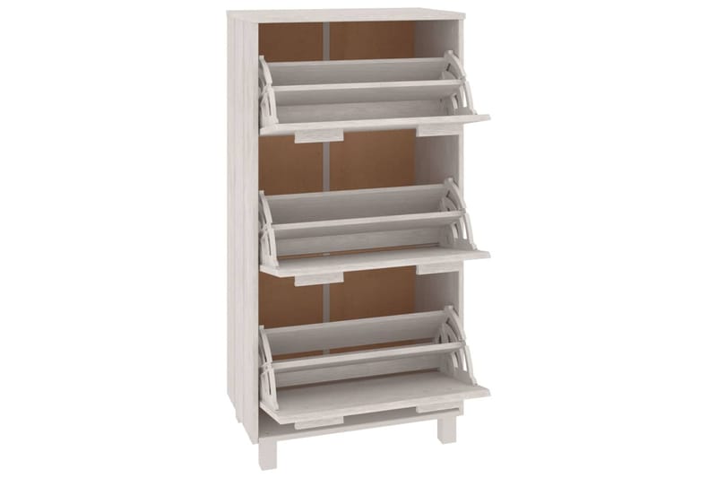 beBasic Kenkäkaappi valkoinen 59,5x35x117 cm täysi mänty - Valkoinen - Säilytys - Kaappi - Säilytyskaappi