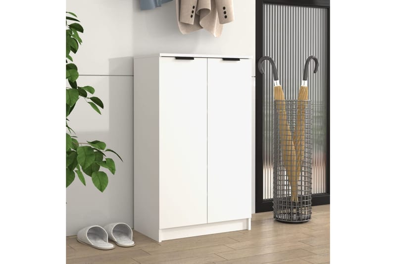 beBasic Kenkäkaappi valkoinen 59x35x100 cm tekninen puu - Valkoinen - Säilytys - Kaappi - Säilytyskaappi