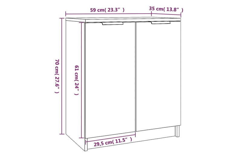 beBasic Kenkäkaappi valkoinen 59x35x70 cm tekninen puu - Valkoinen - Säilytyskaappi - Kenkäsäilytys - Eteisen säilytys - Kenkäkaappi