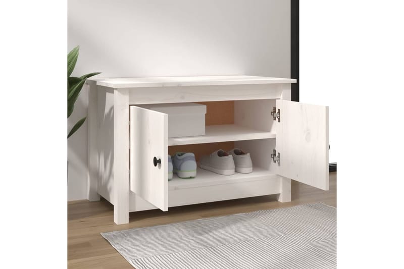 beBasic Kenkäkaappi valkoinen 70x38x45,5 cm täysi mänty - Valkoinen - Säilytys - Kenkäsäilytys - Kenkäkaappi