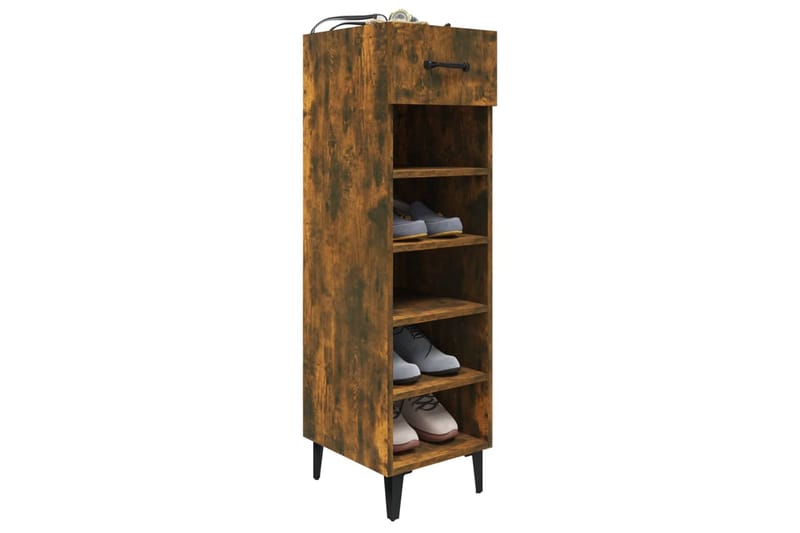 beBasic Kenkäteline savutammi 30x35x105 cm tekninen puu - Ruskea - Säilytys - Kenkäsäilytys - Kenkäkaappi