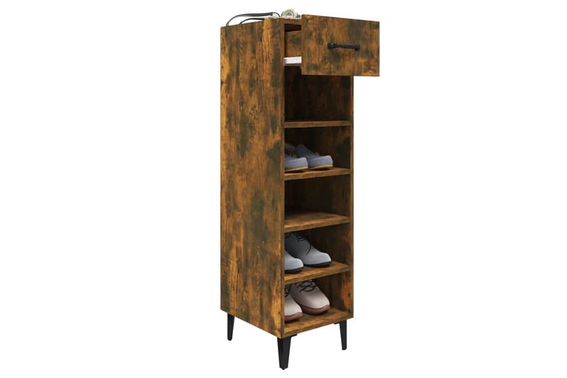 beBasic Kenkäteline savutammi 30x35x105 cm tekninen puu - Ruskea - Säilytys - Kenkäsäilytys - Kenkäkaappi