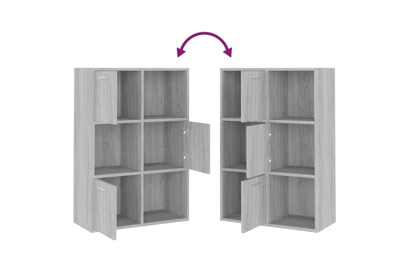 beBasic Säilytyskaappi harmaa Sonoma 60x29,5x90 cm - Harmaa - Säilytys - Kaappi - Vitriini