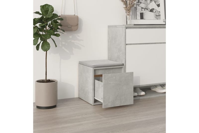beBasic Säilytyslaatikko betoninharmaa 40,5x40x40 cm tekninen puu - Harmaa - Säilytys - Kaappi - Säilytyskaappi