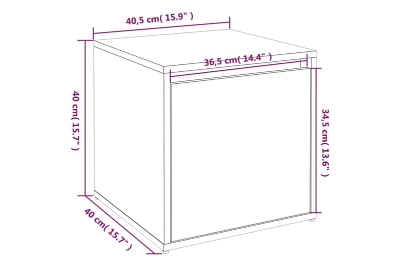beBasic Säilytyslaatikko harmaa Sonoma 40,5x40x40 cm tekninen puu - Harmaa - Säilytys - Kaappi - Säilytyskaappi