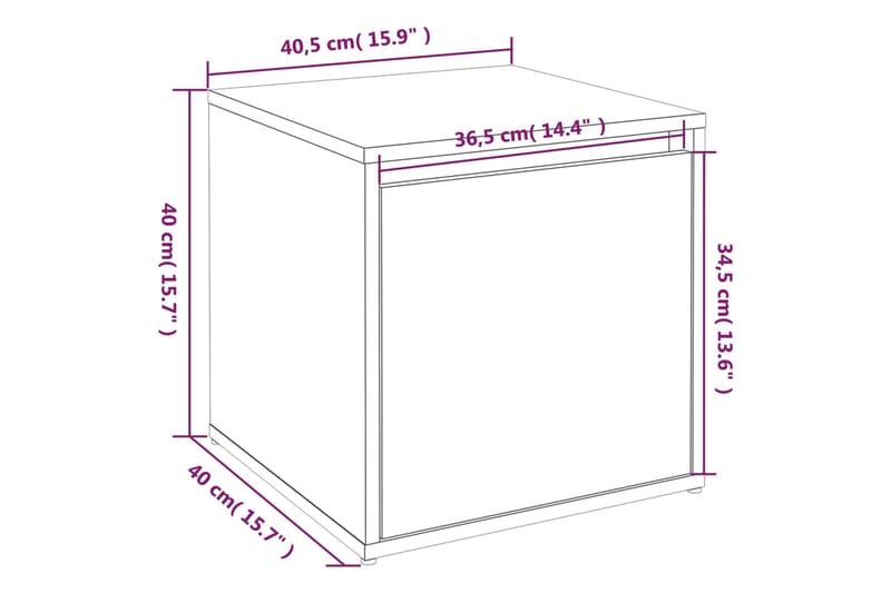 beBasic Säilytyslaatikko korkeakiilto valk. 40,5x40x40 cm tekninen puu - Valkoinen - Säilytys - Kaappi - Säilytyskaappi