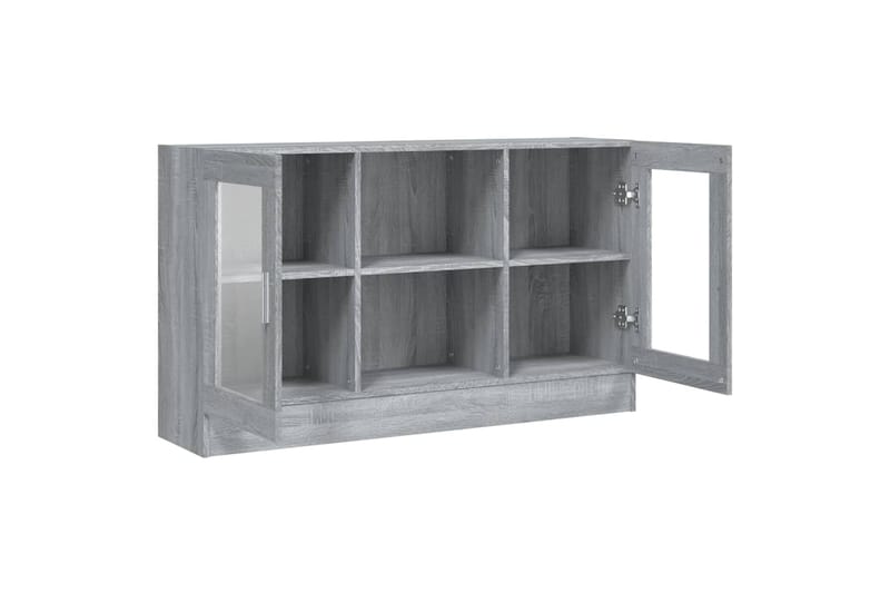 beBasic Vitriinikaappi harmaa Sonoma 120x30,5x70 cm tekninen puu - Harmaa - Säilytys - Kaappi - Vitriini