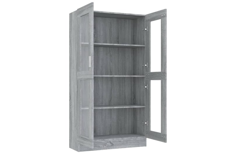 beBasic Vitriinikaappi harmaa Sonoma 82,5x30,5x150 cm tekninen puu - Harmaa - Säilytys - Kaappi - Vitriini