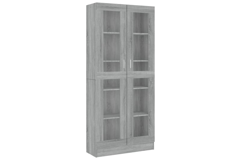 beBasic Vitriinikaappi harmaa Sonoma 82,5x30,5x185,5 cm tekninen puu - Harmaa - Säilytys - Kaappi - Vitriini