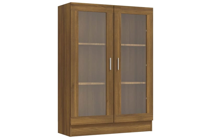 beBasic Vitriinikaappi ruskea tammi 82,5x30,5x115 cm tekninen puu - Ruskea - Säilytys - Kaappi - Vitriini