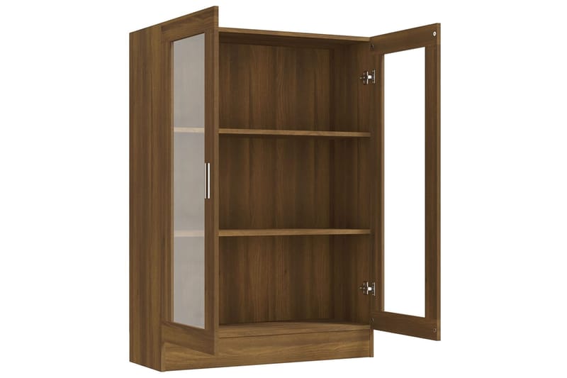 beBasic Vitriinikaappi ruskea tammi 82,5x30,5x115 cm tekninen puu - Ruskea - Säilytys - Kaappi - Vitriini