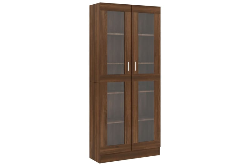 beBasic Vitriinikaappi ruskea tammi 82,5x30,5x185,5 cm tekninen puu - Ruskea - Säilytys - Kaappi - Vitriini