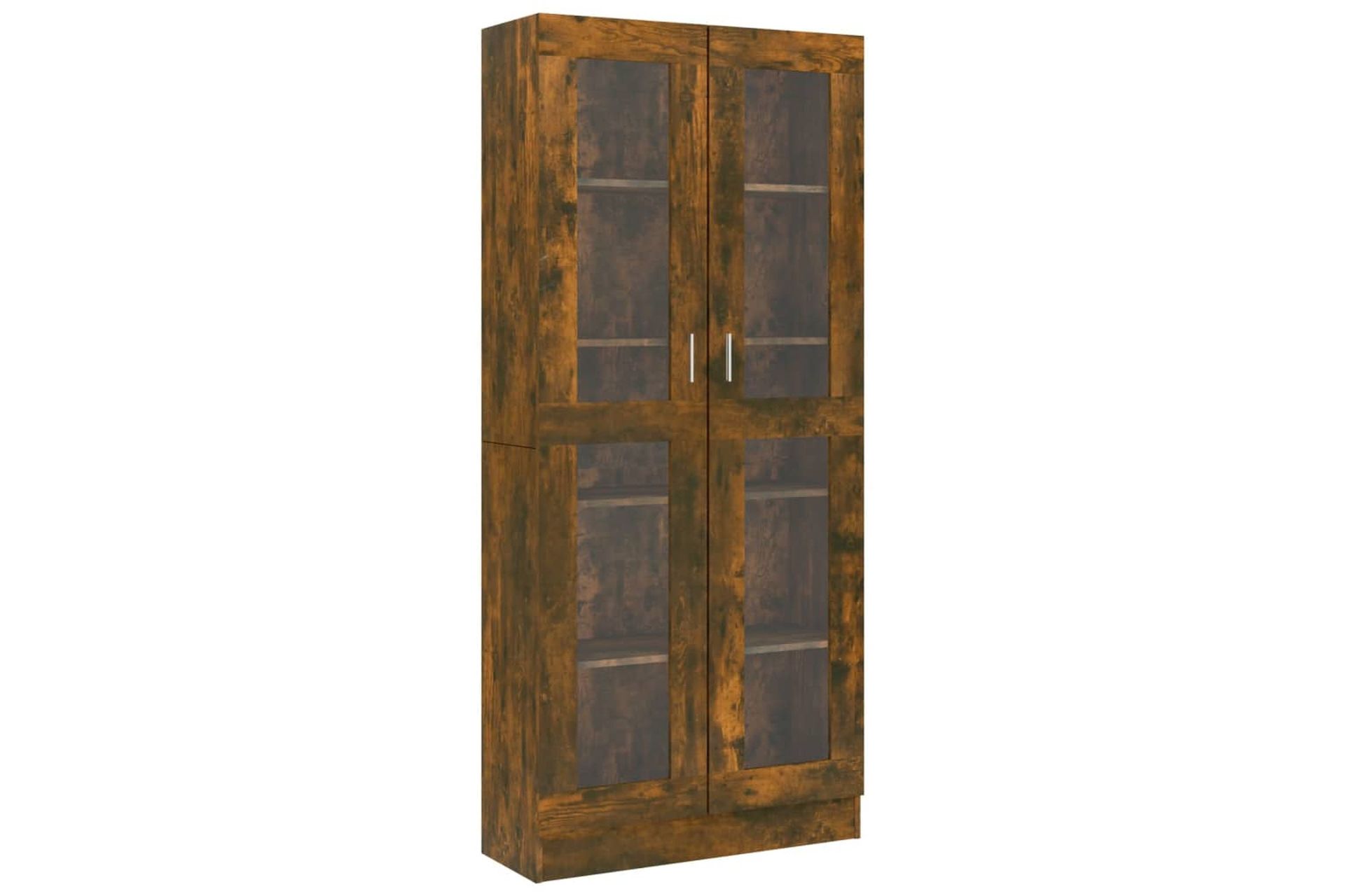 beBasic Vitriinikaappi savutammi 82,5x30,5x185,5 cm tekninen puu - Ruskea - Säilytys - Kaappi - Vitriini