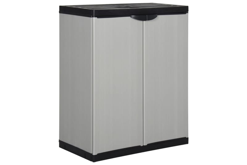 beBasic Puutarhan varastokaappi 1 hyllyllä harmaa ja musta 68x40x85 cm - Harmaa - Säilytys - Kaappi - Säilytyskaappi