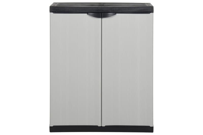 beBasic Puutarhan varastokaappi 1 hyllyllä harmaa ja musta 68x40x85 cm - Harmaa - Säilytys - Kaappi - Säilytyskaappi