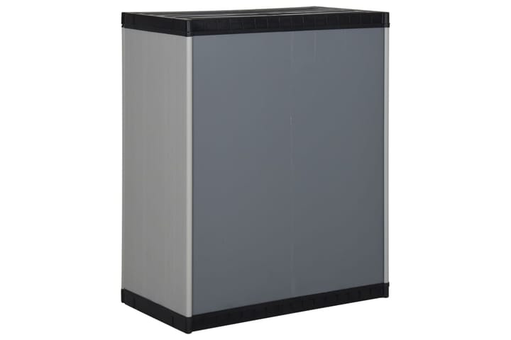 beBasic Puutarhan varastokaappi 1 hyllyllä harmaa ja musta 68x40x85 cm - Harmaa - Säilytyskaappi