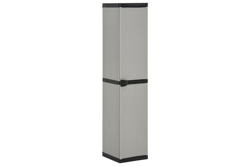 beBasic Puutarhan varastokaappi 3 hyllyä harmaa ja musta 34x40x168 cm - Harmaa - Säilytys - Kaappi - Säilytyskaappi