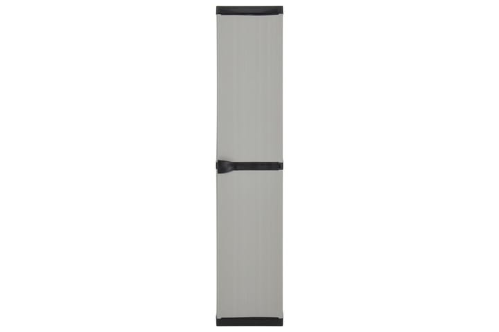 beBasic Puutarhan varastokaappi 3 hyllyä harmaa ja musta 34x40x168 cm - Harmaa - Säilytyskaappi