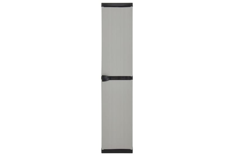 beBasic Puutarhan varastokaappi 3 hyllyä harmaa ja musta 34x40x168 cm - Harmaa - Säilytys - Kaappi - Säilytyskaappi