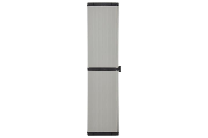 beBasic Puutarhan varastokaappi 3 hyllyä harmaa ja musta 34x40x168 cm - Harmaa - Säilytyskaappi