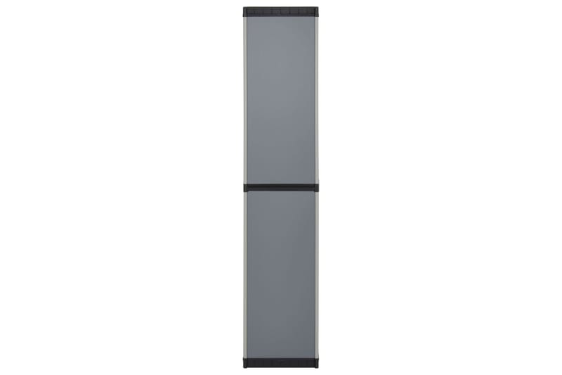 beBasic Puutarhan varastokaappi 3 hyllyä harmaa ja musta 34x40x168 cm - Harmaa - Säilytys - Kaappi - Säilytyskaappi