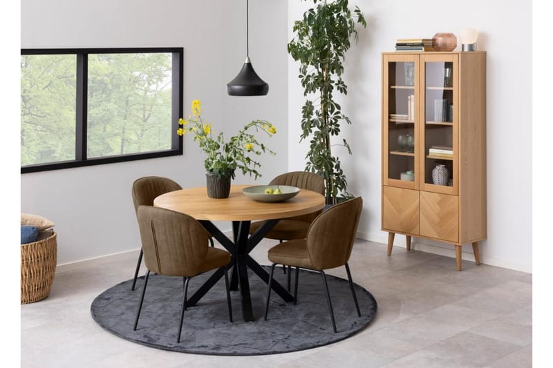 Bellor Vitriinikaappi 80x178 cm - Luonnonväri - Säilytys - Kaappi - Vitriini