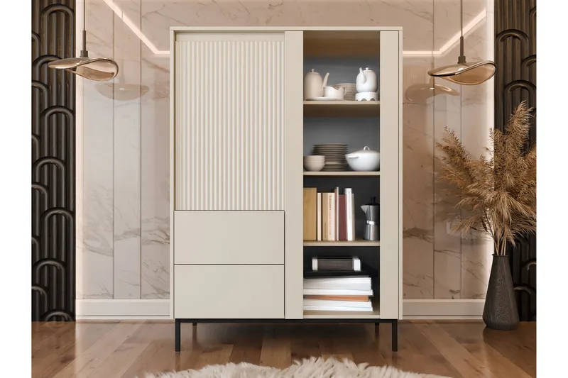 Bjurholm Vitriinikaappi 104x146 cm - Beige - Säilytys - Kaappi - Vitriini