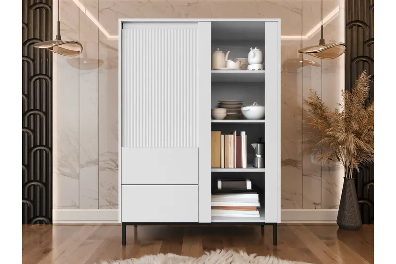 Bjurholm Vitriinikaappi 104x146 cm - Valkoinen - Säilytys - Kaappi - Vitriini