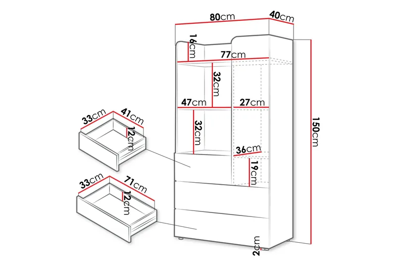 Buhan Korkeakaappi - Beige / Ruskea - Säilytys - Kaappi - Säilytyskaappi