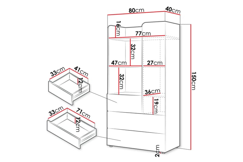 Buhan Korkeakaappi - Beige / Ruskea - Säilytys - Kaappi - Säilytyskaappi