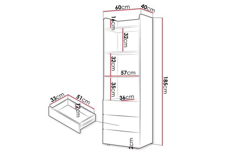 Buhan Korkeakaappi - Beige / Ruskea - Säilytys - Kaappi - Säilytyskaappi