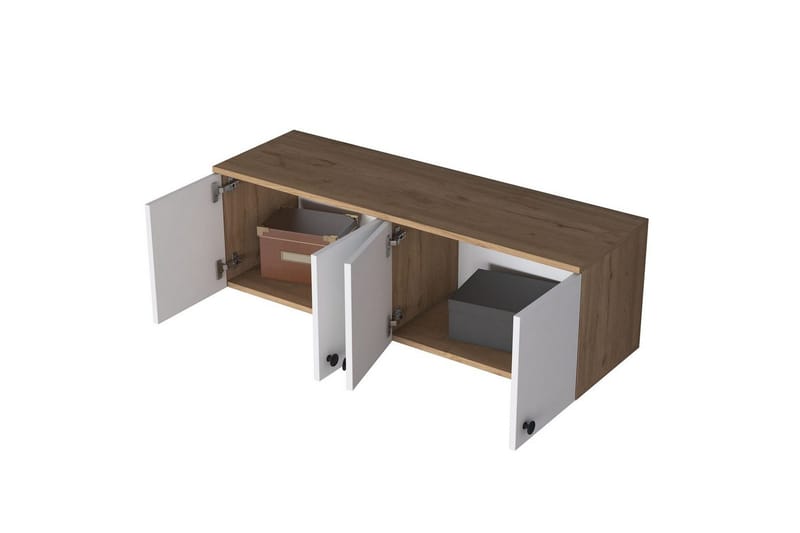 Calros Hörnskåp - Pähkinä/Valkoinen - Säilytys - Kaappi - Säilytyskaappi