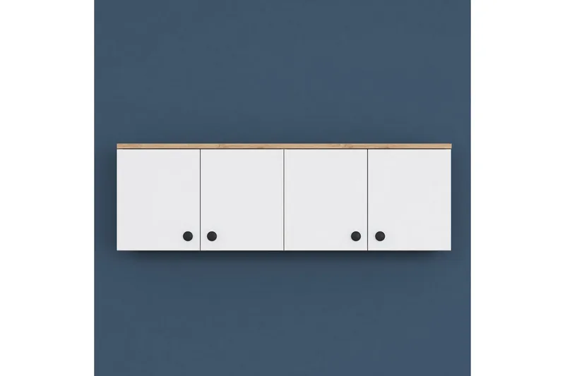 Calros Hörnskåp - Pähkinä/Valkoinen - Säilytys - Kaappi - Säilytyskaappi