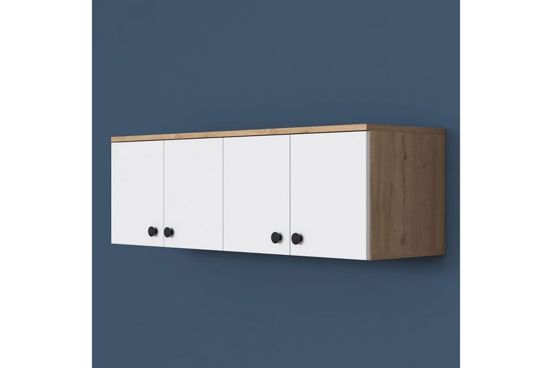 Calros Hörnskåp - Pähkinä/Valkoinen - Säilytys - Kaappi - Säilytyskaappi