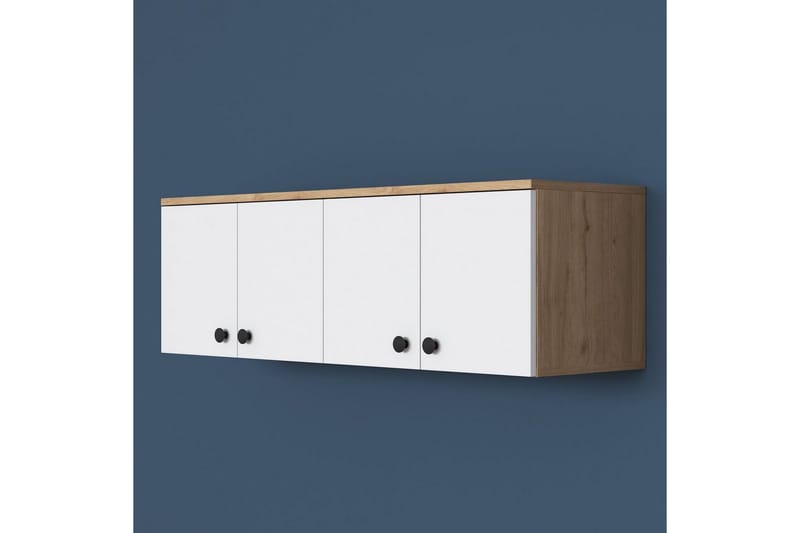 Calros Hörnskåp - Pähkinä/Valkoinen - Säilytys - Kaappi - Säilytyskaappi