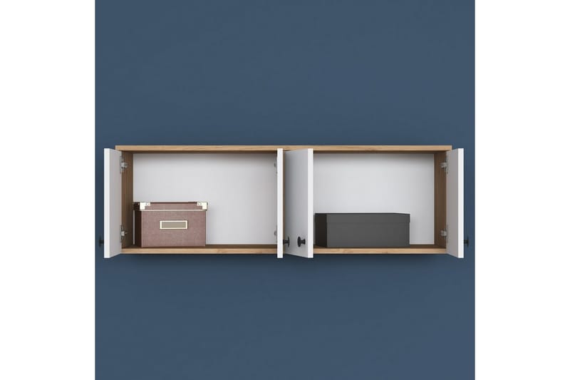 Calros Hörnskåp - Pähkinä/Valkoinen - Säilytys - Kaappi - Säilytyskaappi