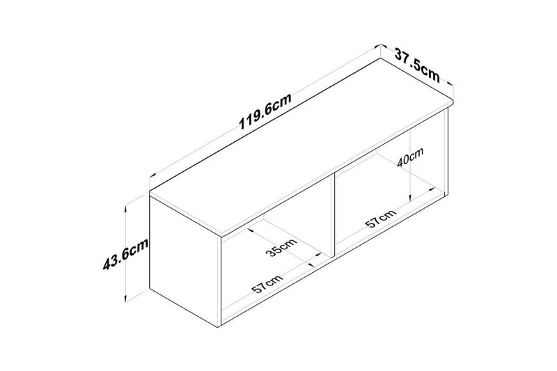 Calros Hörnskåp - Pähkinä/Valkoinen - Säilytys - Kaappi - Säilytyskaappi