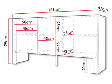 Calvenn Senkki 151 cm - Säilytys - Kaappi - Säilytyskaappi